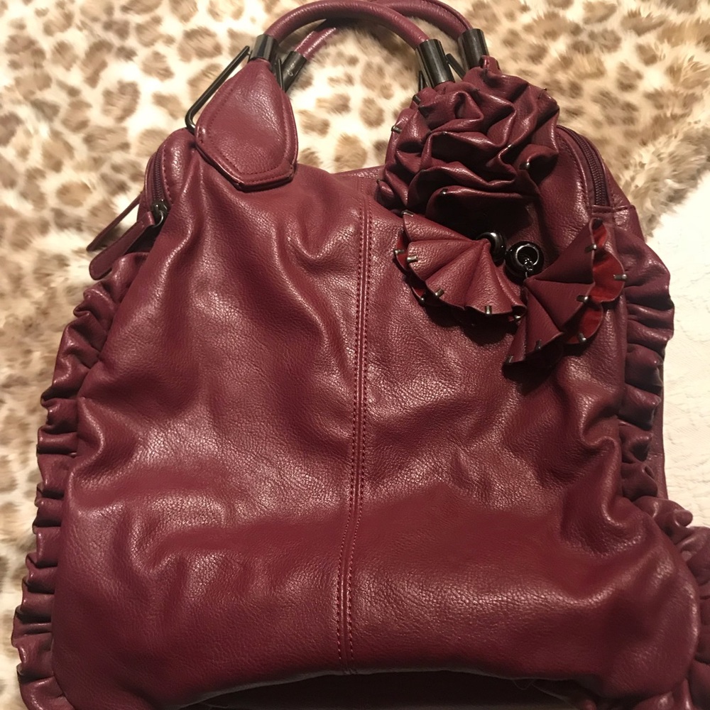 burgundy purse
